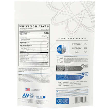 AN PERFORMANCE Hybrid Whey Protein Milk Protein Vanilla bag view 3