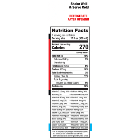 Label for Labrada Lean Body Protein Shake, Birthday Cake