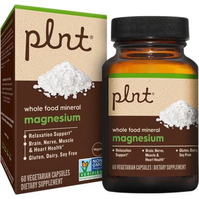 Whole Food Mineral Magnesium – Relaxation, Brain, Nerve, Muscle, and Heart Support (60 Vegetarian Capsules)