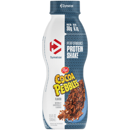 Dymatize Nutrition Performance Protein Shake Cocoa Pebbles drink view 4