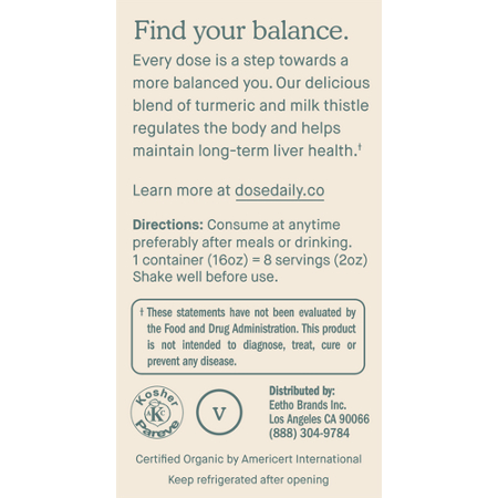 Dose instructions for Liver Support with Milk Thistle