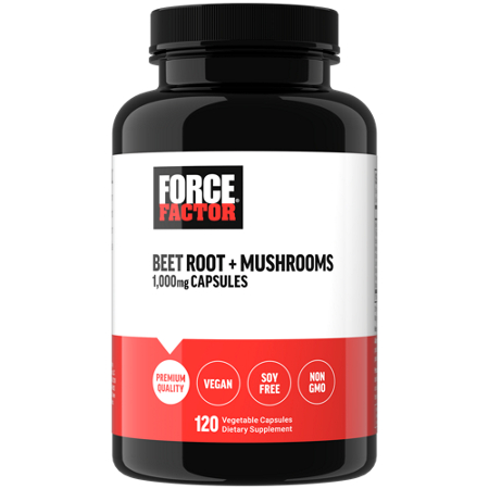 Force Factor Beet Root Mushrooms capsules 1000MG bottle front