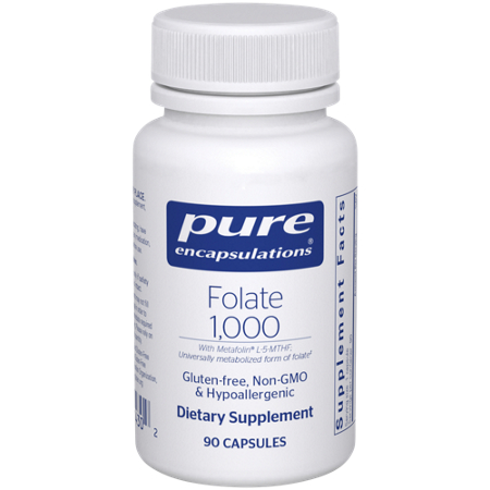 Pure Encapsulations Folate Capsules 1000 MG bottle front