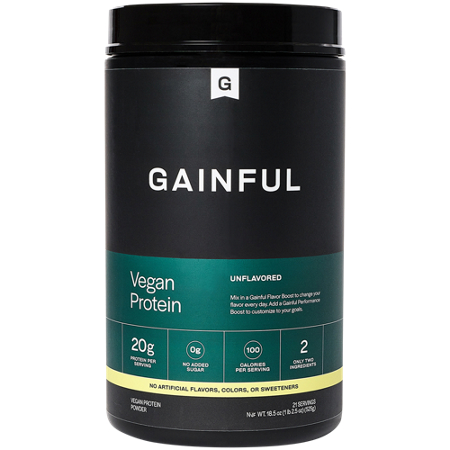 Gainful Vegan Protein Unflavored container front