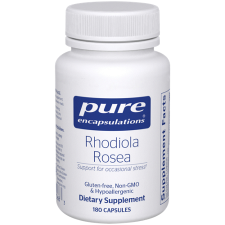 Pure Encapsulations Rhodiola Rosea capsules bottle front