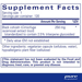 Supplement Facts label for Pure Encapsulations Black Cohosh 250 MG