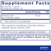 Supplement Facts label for Pure Encapsulations Hyaluronic Acid Capsules 70 MG
