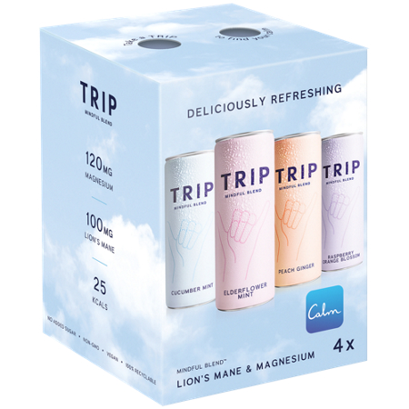 TRIP Sparkling Drink Infused with Lions Mane and Magnesium box front