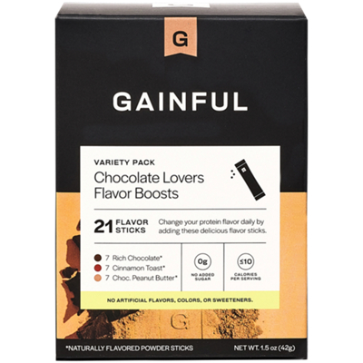 Chocolate Lovers Flavor Boosts for Unflavored Protein Shakes - Variety Pack (21 Flavor Sticks)