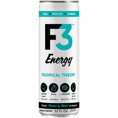 Energy Drink - Supports Mental Focus and Muscle Building - Tropical Theory (12 Drinks, 12 Fl Oz. Each)