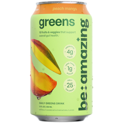 Daily Greens Drink with Prebiotics and Antioxidants - Peach Mango (8 Drinks/ 12 Fl Oz. Each)
