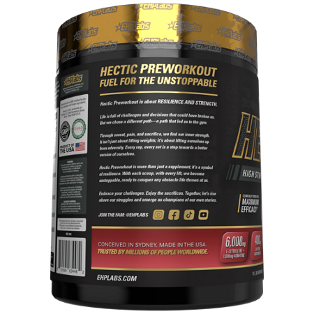EHP Labs Hectic High-Stim Advanced Pre-Workout Raspberry Refresh view 4