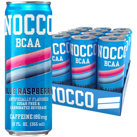 Nocco BCAA Sugar Free and Carbonated Beverage Blue Raspberry view 4