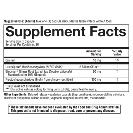 Supplement Facts label for Nutrawise Probiotic GLP-1 Support