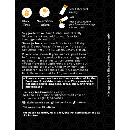 Directions for BetterAlt Himalayan Shilajit Honey Sticks