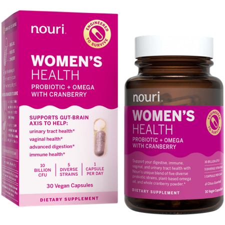 Nouri Women's Health Probiotic Omega and Cranberry capsules