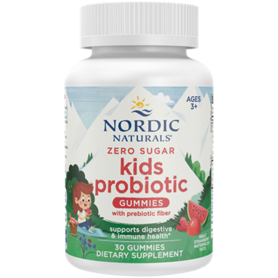 Kid's Probiotic Gummies with Prebiotic Fiber - Zero Sugar - Strawberry Watermelon (30 Gummies)