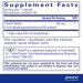 Supplement Facts label for Pure Encapsulations 7-KETO DHEA 100 MG