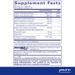 Supplement Facts label for Pure Encapsulations Macular Support Formula Capsules