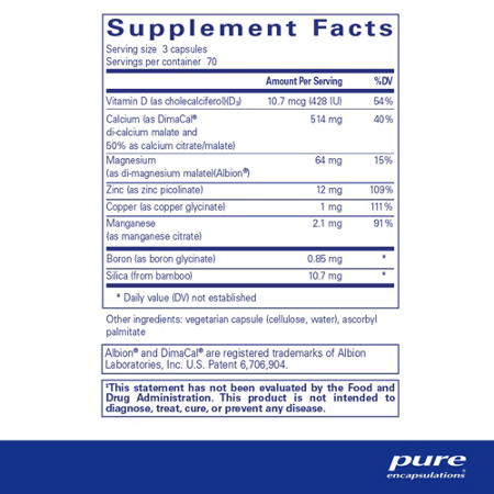 OsteoBalance Calcium Supplement Facts Label Image