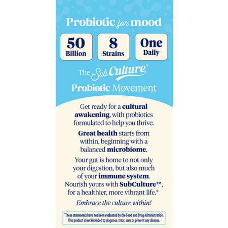 Subculture Probiotic for Mood & Relaxation 50 Billion CFUs capsules view 5
