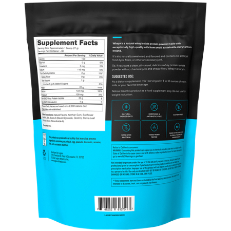 Legion Whey Plus Grass Fed Protein Isolate Label