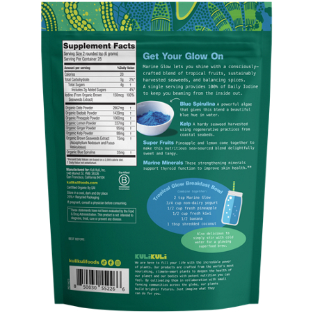Marine Glow Organic Superfood Blend label