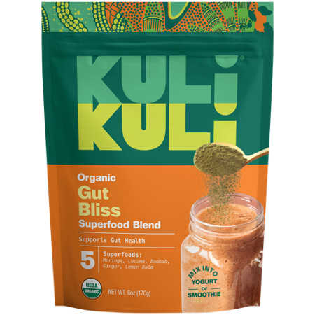Kuli Kuli Organic Gut Bliss Superfood Blend bag front