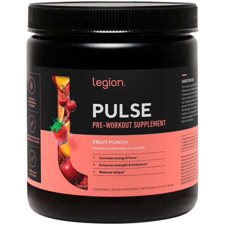 Legion Pulse Pre-Workout Fruit Punch powder front