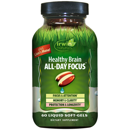 Irwin Naturals Healthy Brain All-Day Focus softgels front