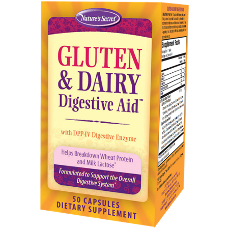 Natures Secret Gluten & Dairy Digestive Aid box front