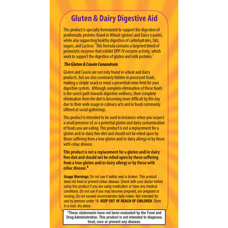 Gluten & Dairy Digestive Aid with DPP IV Digestive Enzyme label view 4