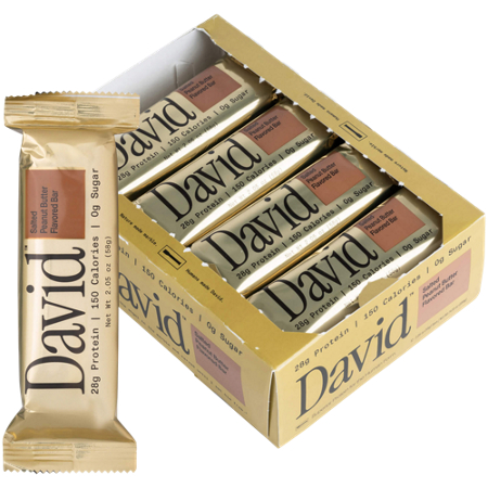 David Protein Bar Salted Peanut Butter box front