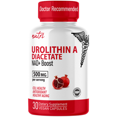 Urolithin A Diacetate NAD+ Boost - Antioxidant for Healthy Aging - 500 MG (30 Capsules)