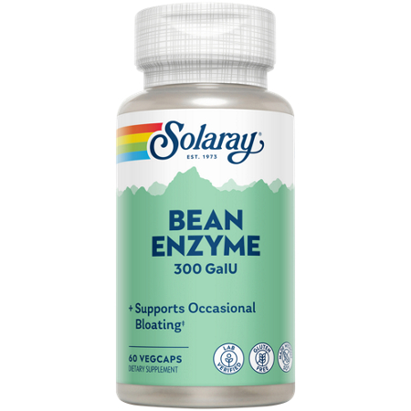 Solaray Bean Enzyme Supports Occasional Bloating capsules bottle front