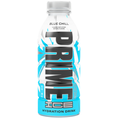 Prime Ice Hydration with BCAA Blend for Muscle Recovery - Ice Blue Chill (12 Drinks, 16.9 Fl Oz. Each)