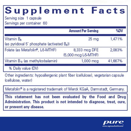 Folate 5000 Plus Supplement Facts Label