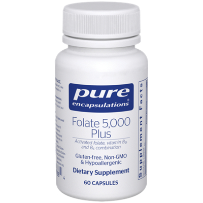 Folate 5,000 Plus with Vitamin B12 and B6 Combination (60 Capsules)