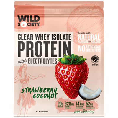 Clear Whey Isolate Protein Powder with Electrolytes - Strawberry Coconut (16 Oz. / 16 Servings)