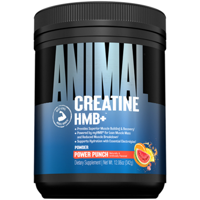 Animal Creatine HMB+ Powder for Advanced Muscle Support - Power Punch (12.06 Oz./30 Servings)