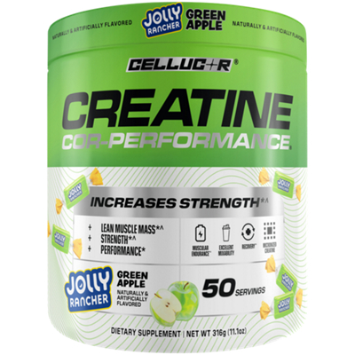 Creatine Cor-Performance - Increases Strength - Jolly Rancher Green Apple (11.1 Oz / 50 Servings)