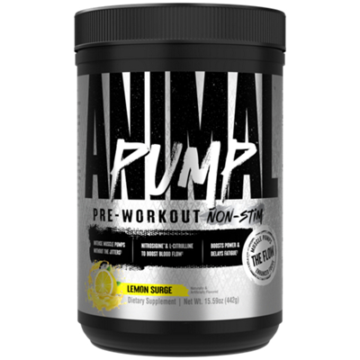 Pre-Workout Pump Non-Stim Powder - Zero Caffeine - Lemon Surge (40 Servings)