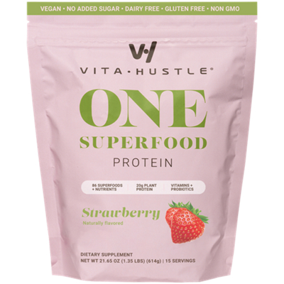 One Superfood Protein Powder - 20g Plant Protein - Strawberry (1.35 lbs./15 Servings)