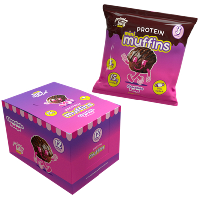Prime Bites Protein Mini Muffins - 15g Protein - Chocolate Fudge (12 Packs)