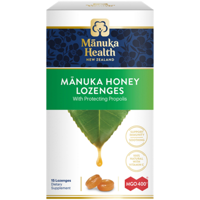 Manuka Honey Lozenges with Vitamin C & Protecting Propolis (15 Lozenges)