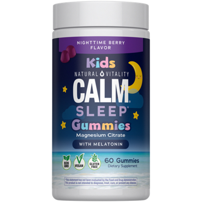 Calm Kids Magnesium Sleep Gummies with Melatonin - Nighttime Berry (60 Gummies)