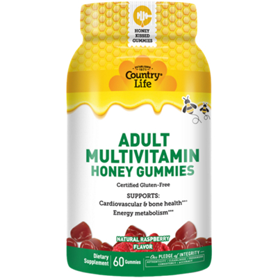 Adult Multivitamin Honey Gummies - Natural Raspberry (60 Gummies)