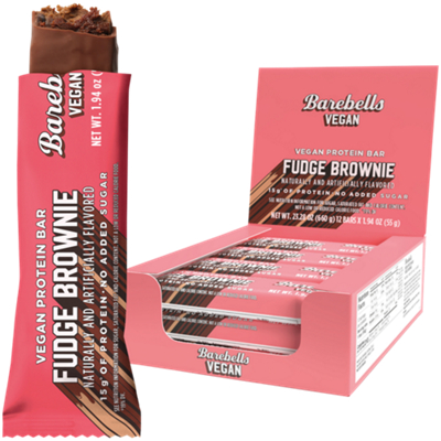 Vegan Protein Bar - 15g Protein - Fudge Brownie (12 Bars)