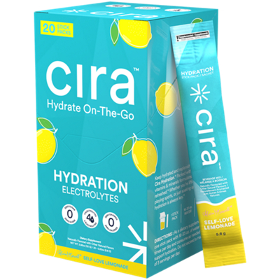 Cira Hydrate On-The-Go Hydration Electrolytes - Self-Love Lemonade (20 Stick Packs)