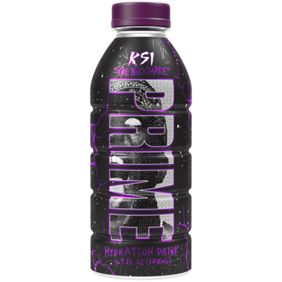 Prime Hydration with BCAA Blend for Muscle Recovery - KSI "The Nightmare" (12 Drinks, 16.9 Fl Oz. Each)